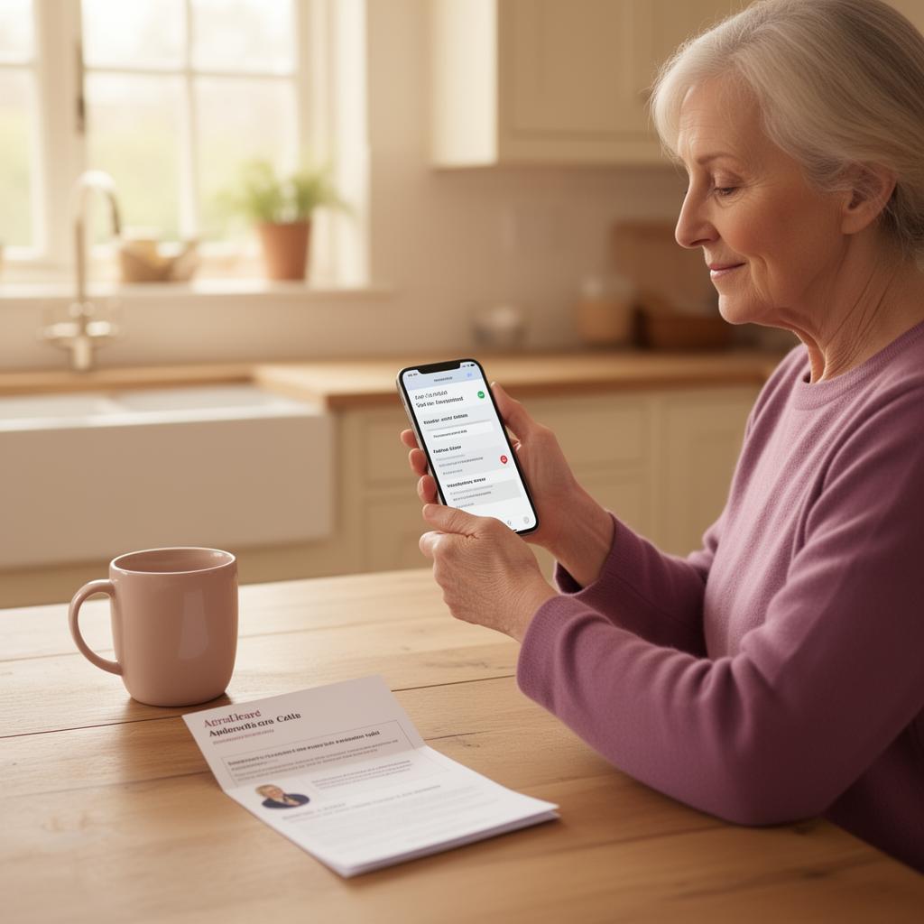 Family member reviewing an approved care update